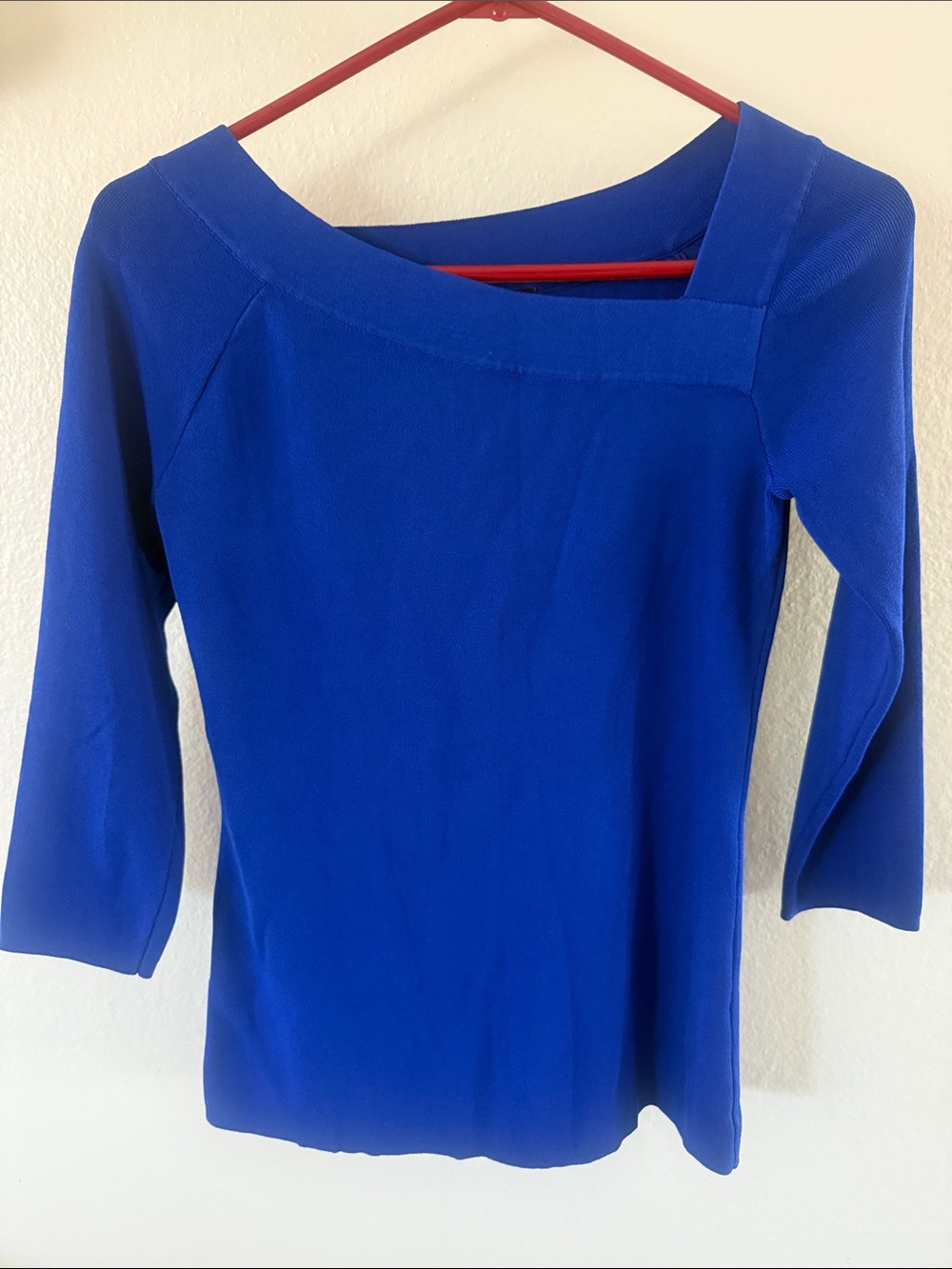 INC International Concepts Royal Blue Boatneck Long Sleeve Top